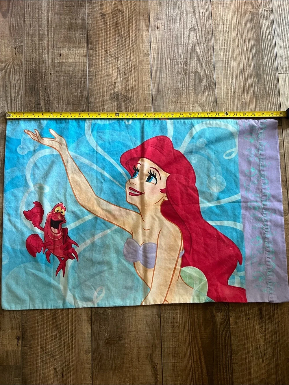 Vintage Disney The Little Mermaid Ariel and Flounder Standard Pillow case
